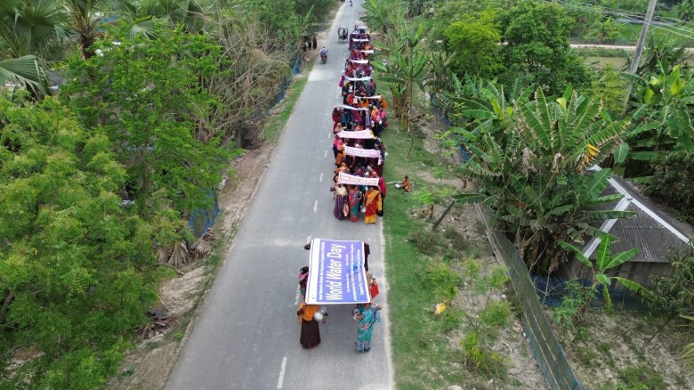 শ্যামনগরে ব্যতিক্রমী আয়োজনে পানি দিবস পালন