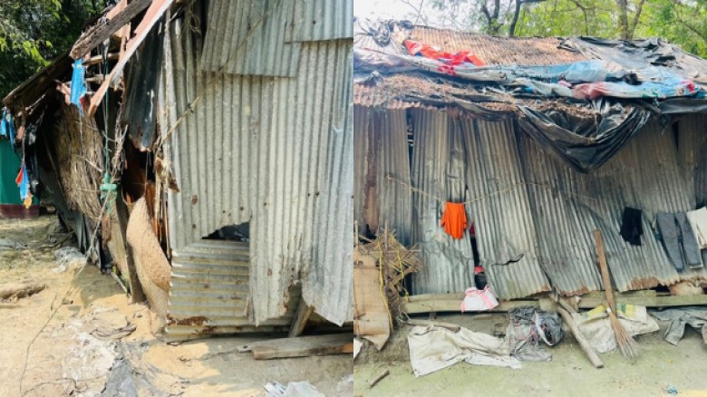 ভাঙা ঘরে টিকে থাকার লড়াই, সুবর্ণচরে এক অসহায় পরিবারের করুণ বাস্তবতা