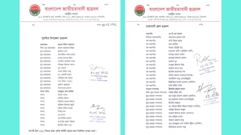 ছাত্রদলের নোয়াখালী জেলা ও সুবর্ণচর উপজেলা কমিটি প্রকাশ