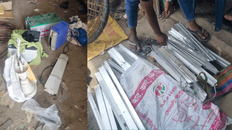 দৌলতদিয়া বিএনপির সাবেক সাধারণ সম্পাদক আইয়ুব আলী খানের ছেলের  ভাঙারির দোকানে মিললো চোরাই মালামাল।