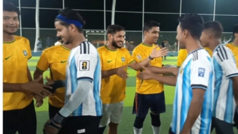 নোয়াখালীতে ছাত্রদলের আয়োজনে আর্জেন্টিনা-ব্রাজিল ফুটবল ম্যাচ
