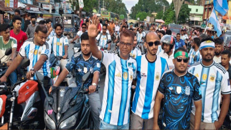 বেনাপোলে আর্জেন্টিনা ভক্তদের মেগা মোটরসাইকেল শোডাউন, অংশ নিল প্রায় ২০০ মোটরসাইকেল
