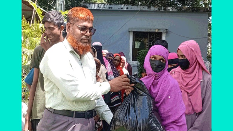 অতিবৃষ্টিজনিত বন্যায় ক্ষয়ক্ষতির ১৫০ পরিবারের মাঝে শুকনা খাবার  সহায়তা প্রদান