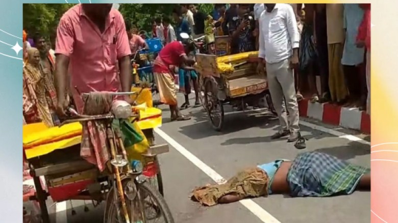 উল্লাপাড়ায় বালুবাহী ট্রাকের চাপায় ভ্যানচালক নিহত
